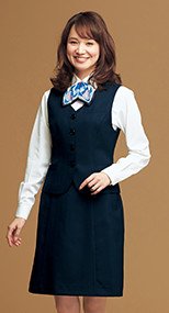 Aラインスカート(53cm丈) ドット柄のストライプ 9351763
