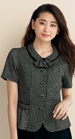 S-50470 50472 50474 50478 SELERY(セロリー) オーバーブラウス(リボン取り外し可) ドット 99-S50470