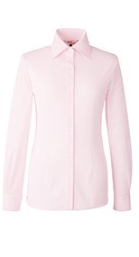 en joie(アンジョア) 01165 シワになりにくくストレッチで透け防止の長袖ニットシャツ 93-01165
