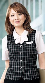 en joie(アンジョア) 16240 清潔感ある大人可愛いチェック柄ベスト 93-16240