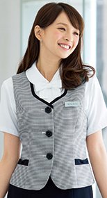 en joie(アンジョア) 16410 品の良いかわいさが好感度のあるボーダー柄ベスト 93-16410