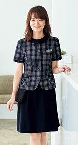 en joie(アンジョア) 56156 しなやかな伸縮性でシワになりにくいAラインスカート 無地 93-56156