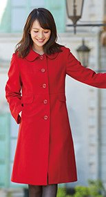 en joie(アンジョア) 9000 上質な紡毛糸で暖かく肌さわりのよいロング丈コート 無地 93-9000