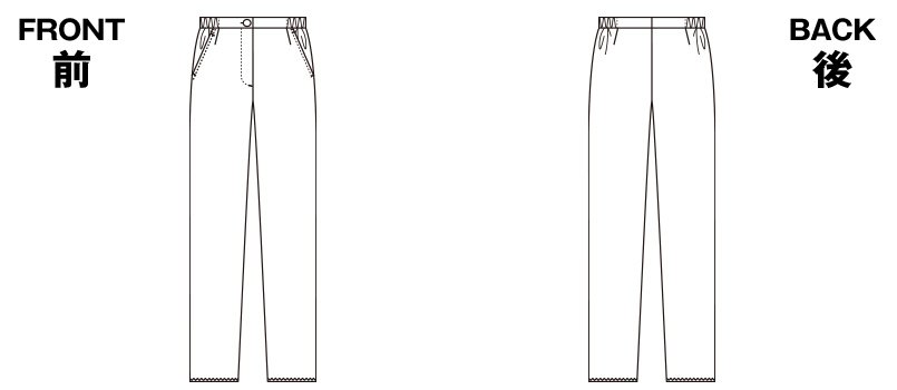 6006EW FOLK(フォーク) レディスストレートパンツ 脇ゴム 股下フリーのハンガーイラスト・線画