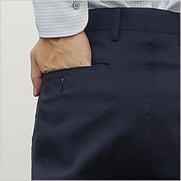 HS2602 アイトス チノパンツ(男性用)脇ゴム ワンタック ポケット(ボタン付き)