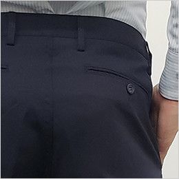 HS2602 アイトス チノパンツ(男性用)脇ゴム ワンタック ポケット(ボタン付き