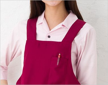 T-7501 チトセ(アルベ) 胸当てエプロン H型(男女兼用) 肩こりを軽減する太め仕様
