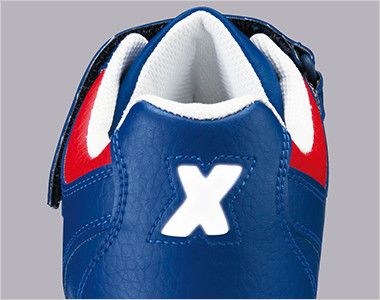 ジーベック 85114 スーパーめちゃ軽セーフティシューズ 樹脂先芯 Xロゴには反射材を使用。夜間や暗所での視認性を高めます。