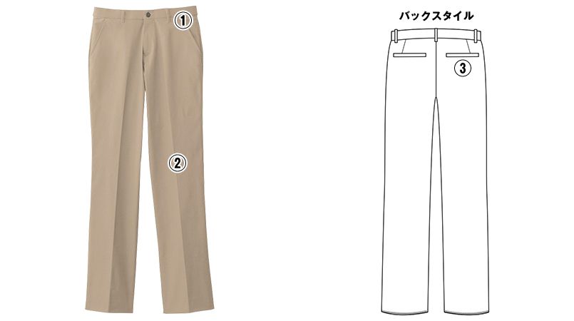 自重堂 WH90262 WHISEL レディースストレッチパンツ ツイル 商品詳細・こだわりPOINT