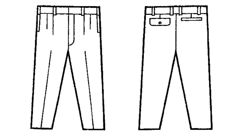 自重堂 34001 形態安定 ツータックパンツ ハンガーイラスト・線画