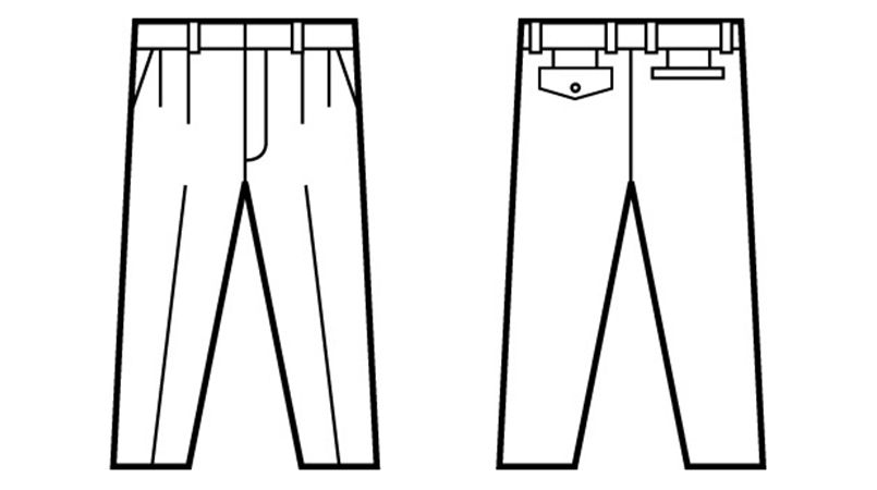 自重堂 42001 制電ツータックパンツ ハンガーイラスト・線画