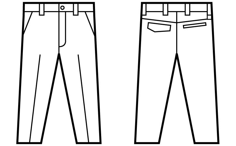自重堂Z-DRAGON 71001 ストレッチノータックパンツ ハンガーイラスト・線画