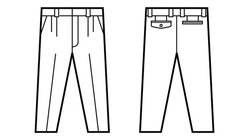 自重堂 80601 綿100%ツータックパンツ ハンガーイラスト・線画