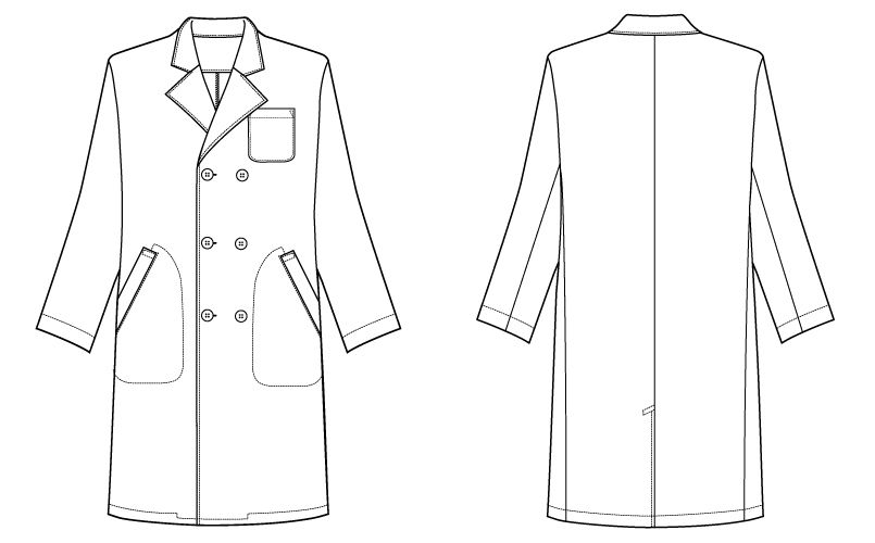 自重堂WHISEL WH2112 メンズダブルコート(男性用) ハンガーイラスト・線画