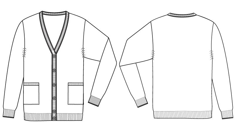 自重堂WHISEL WH90319 レディースカーディガン(女性用) ハンガーイラスト・線画