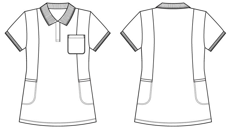 自重堂 WH90338 WHISEL 半袖 ドライポロシャツ(女性用) ハンガーイラスト・線画