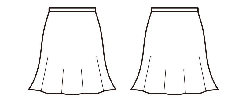 en joie(アンジョア) 51753 長時間の着用でも疲れにくいツイードのフレアースカート(53cm丈) ハンガーイラスト・線画