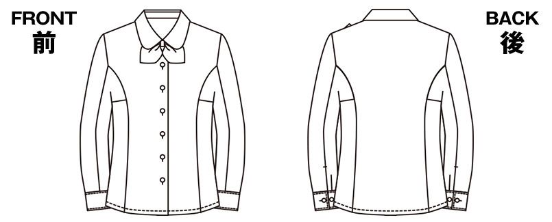 EWB386 enjoy ストレッチ性抜群でシワも防ぐ高機能な長袖ブラウス ハンガーイラスト・線画