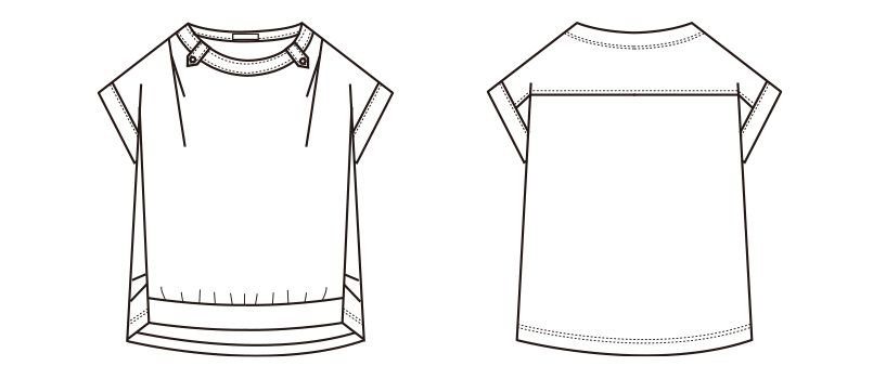 S-36961 36969 SELERY(セロリー) 半袖ニットプルオーバー ストライプ ハンガーイラスト・線画